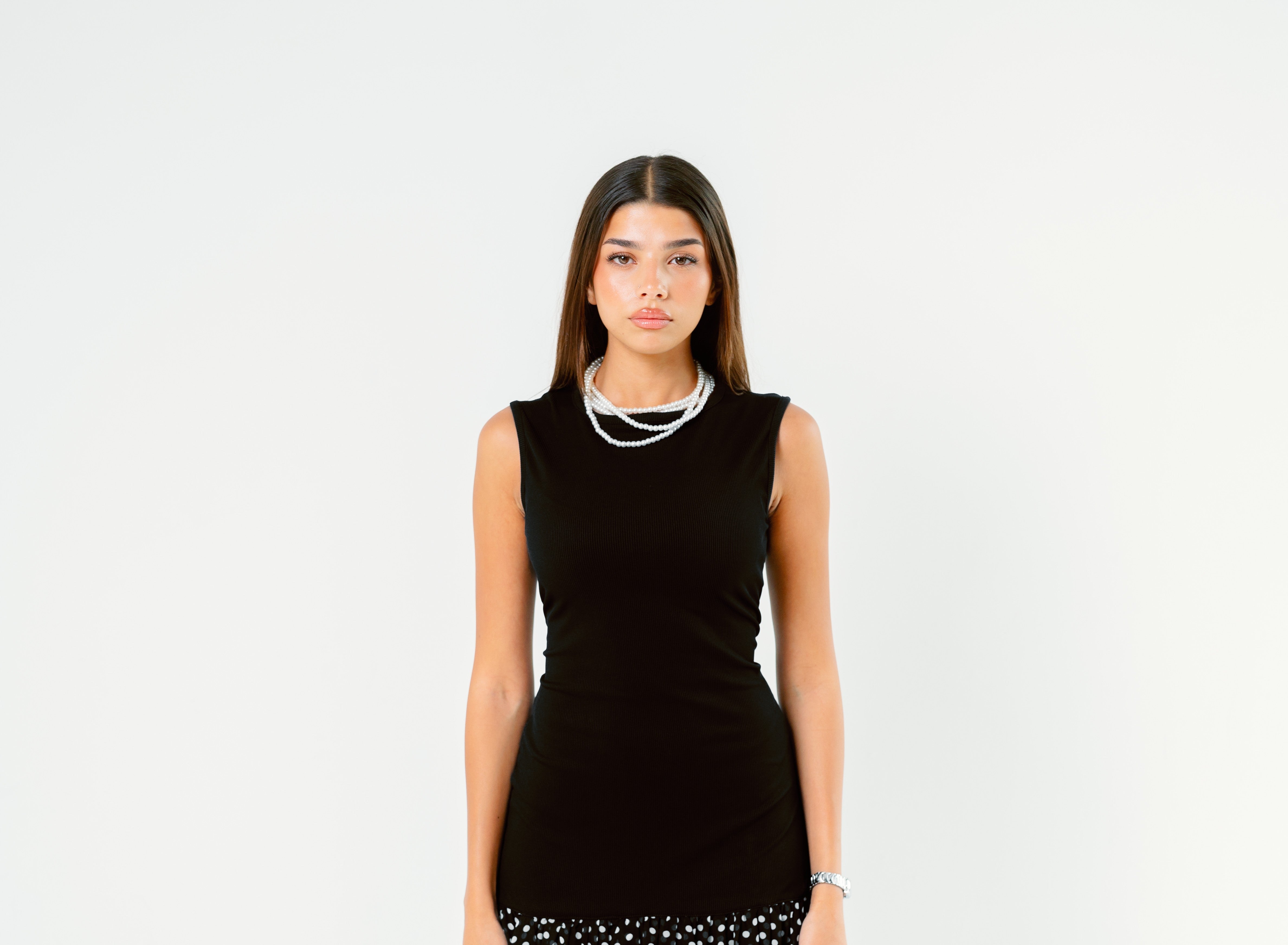 Polka dots dress sleeveless