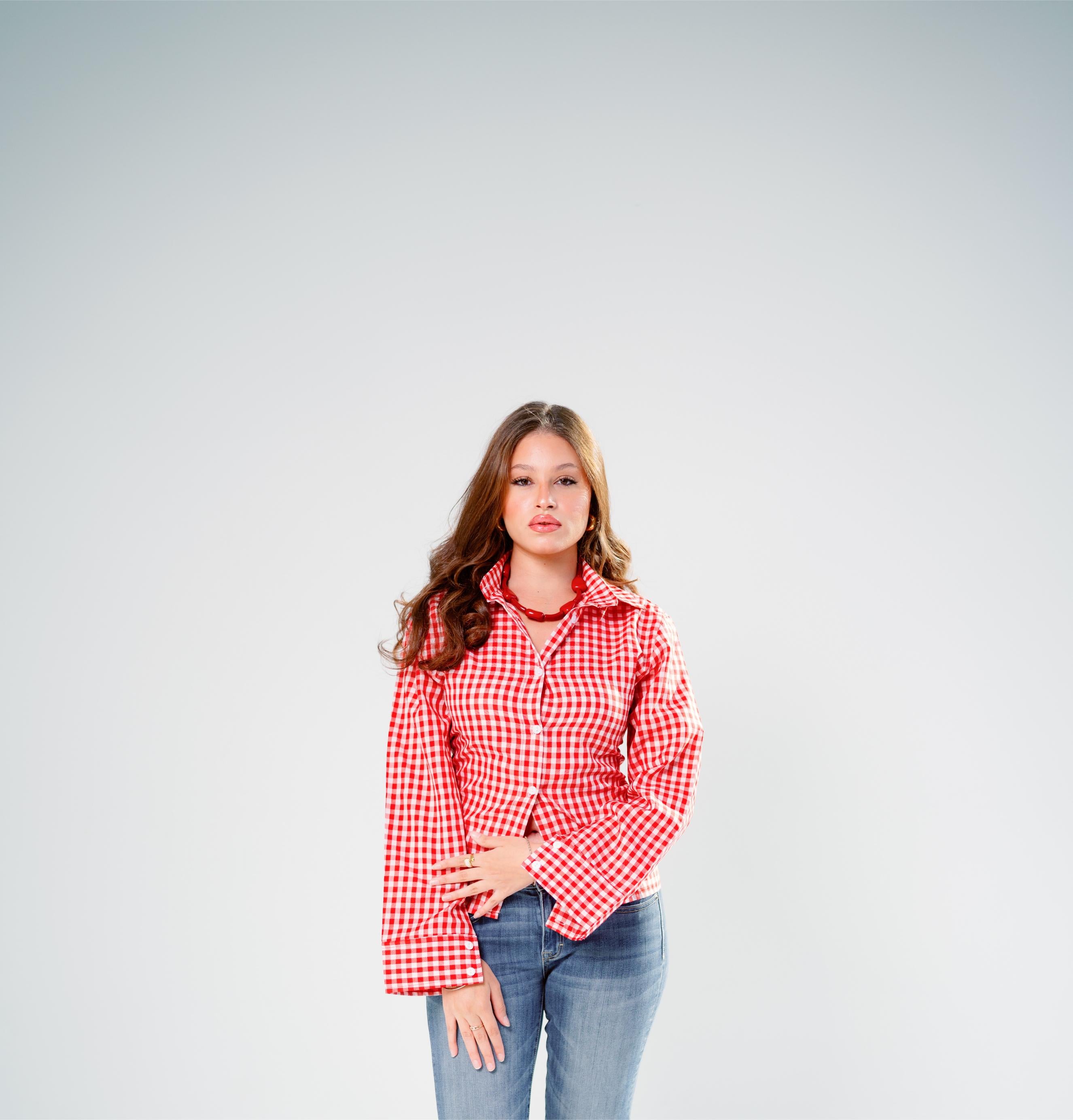 Red gingham shirt