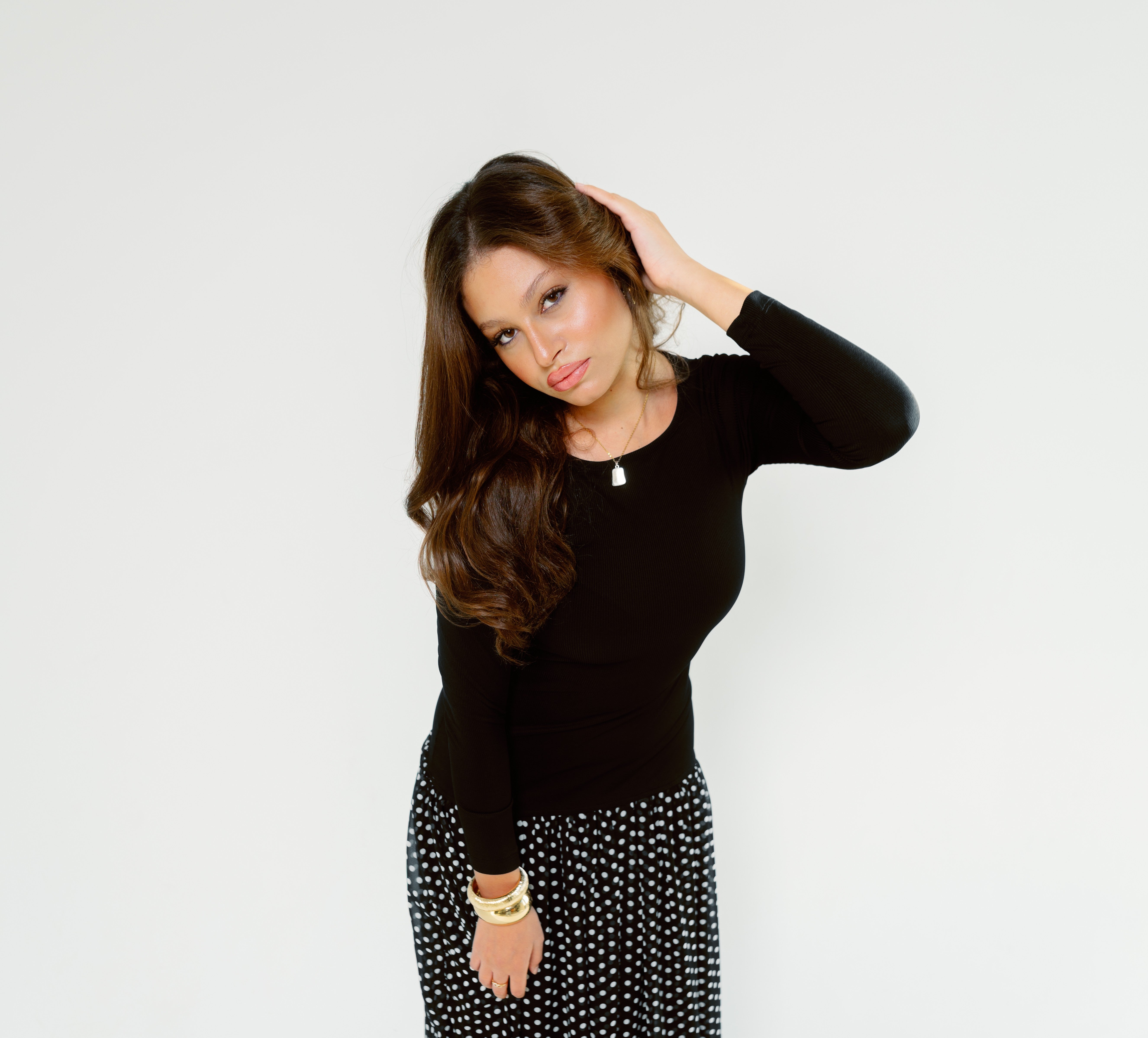Polka dots dress full sleeve