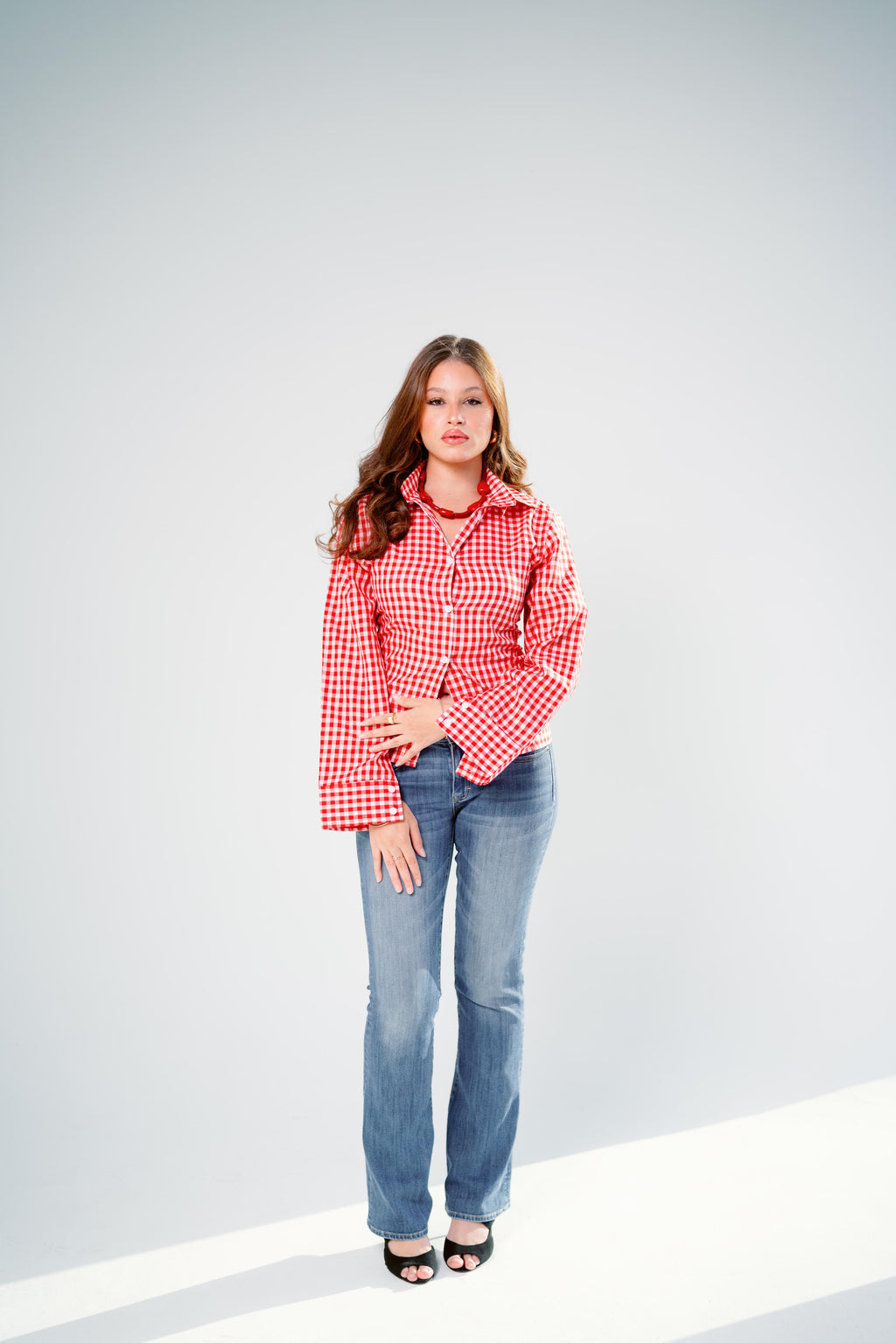 Red gingham shirt
