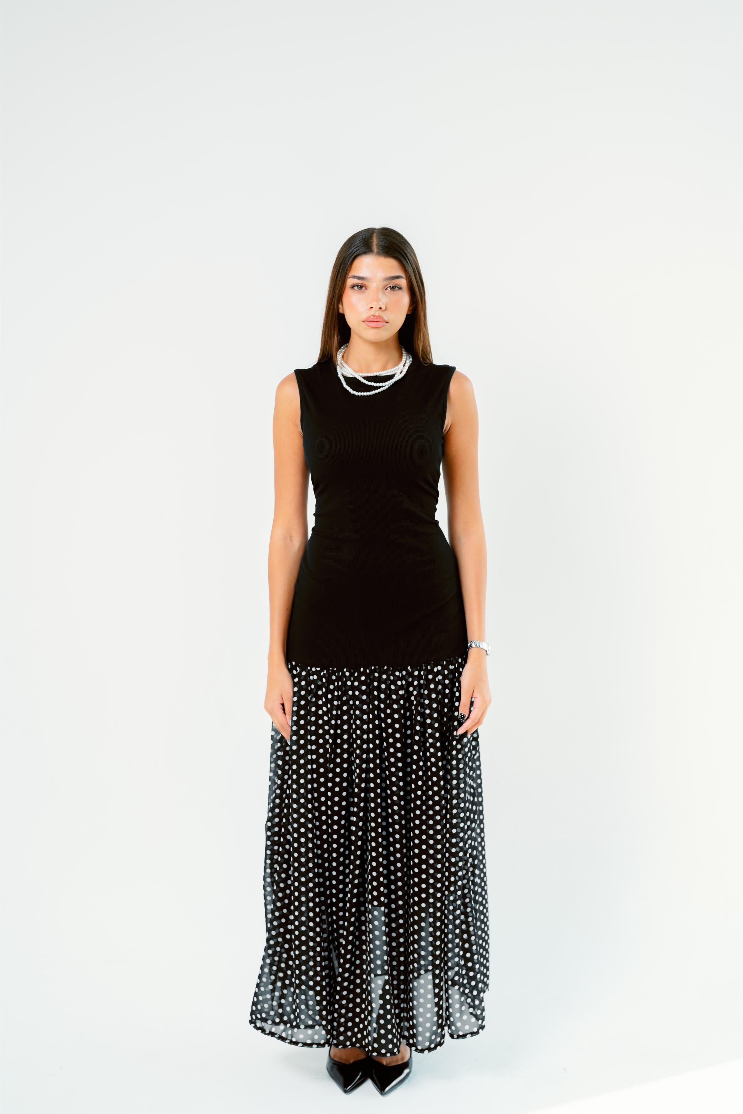 Polka dots dress sleeveless