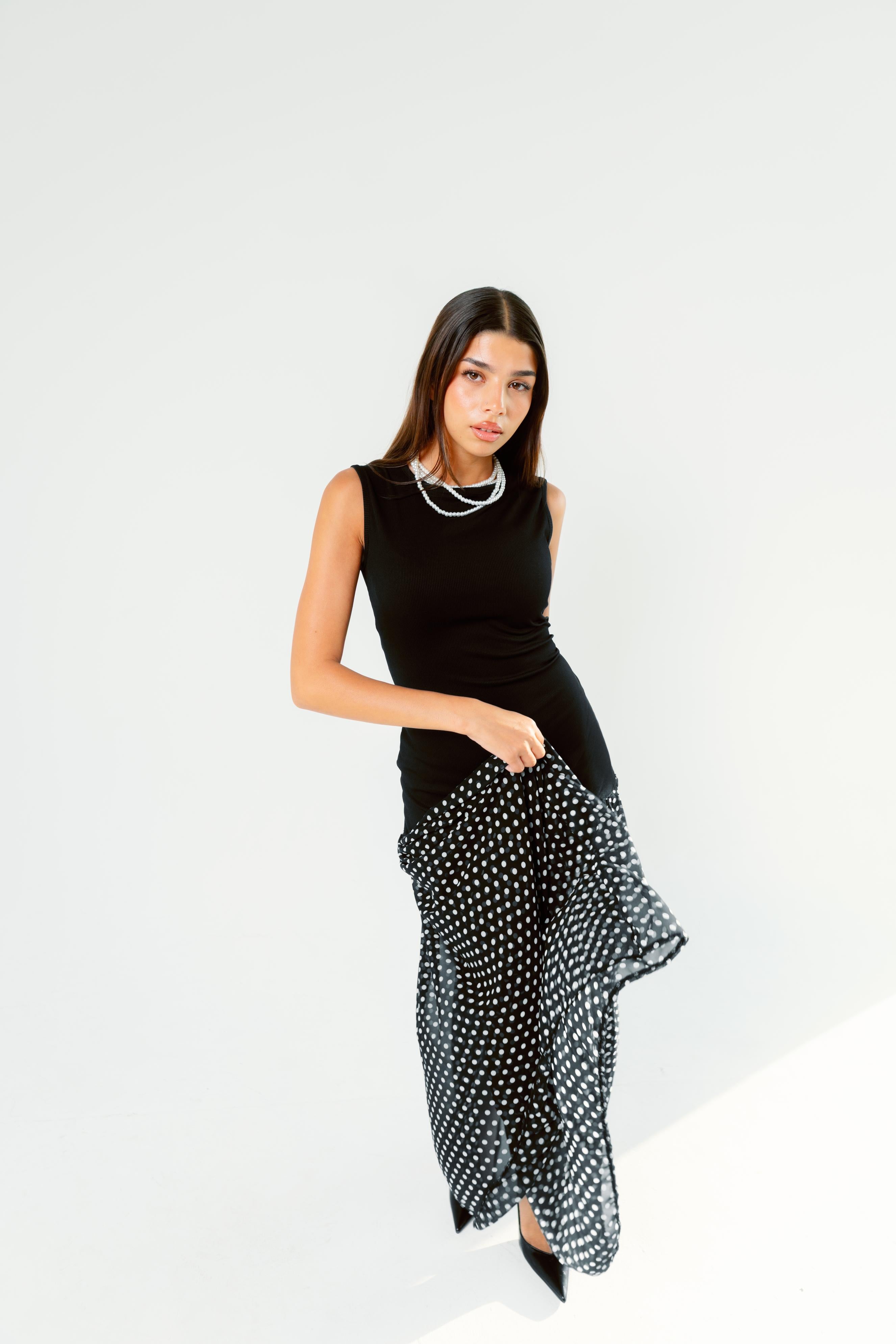 Polka dots dress sleeveless