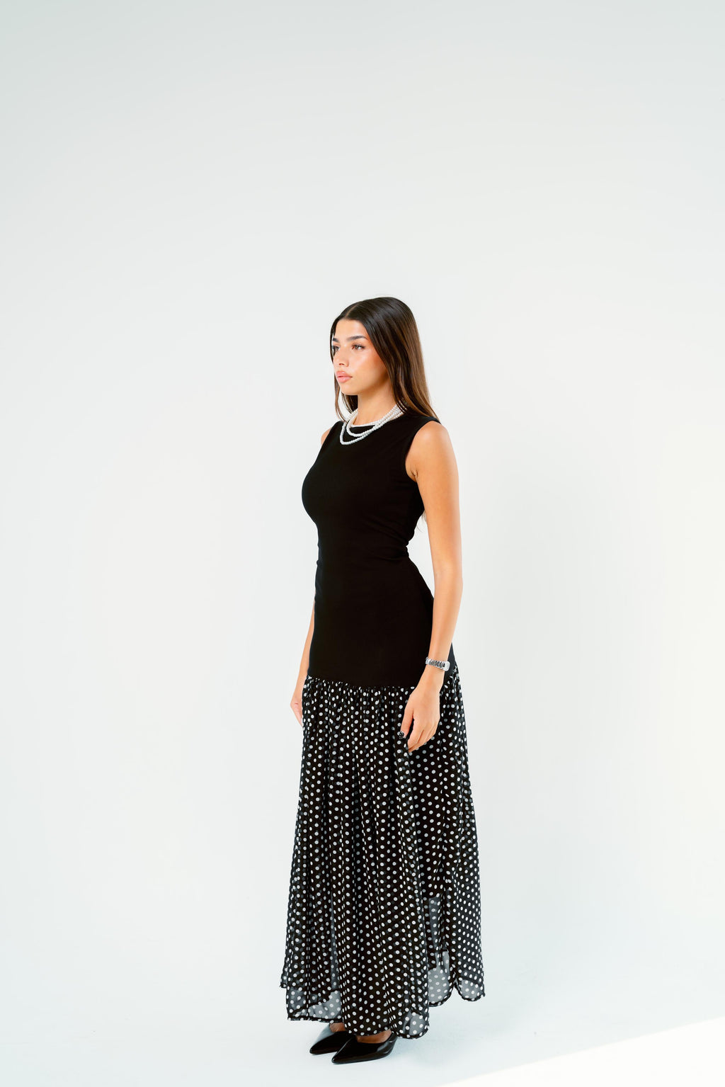 Polka dots dress sleeveless