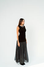 Polka dots dress sleeveless