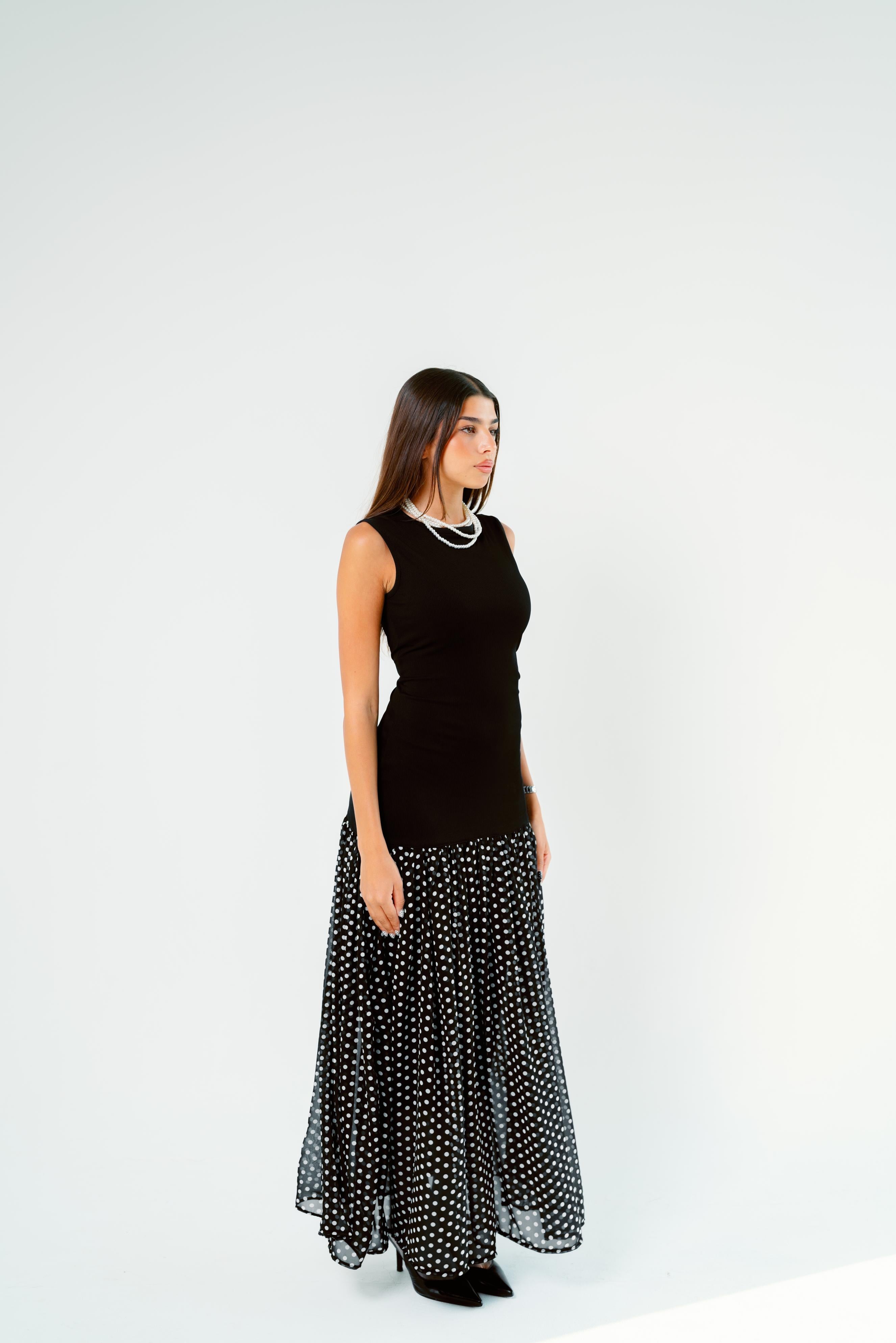 Polka dots dress sleeveless