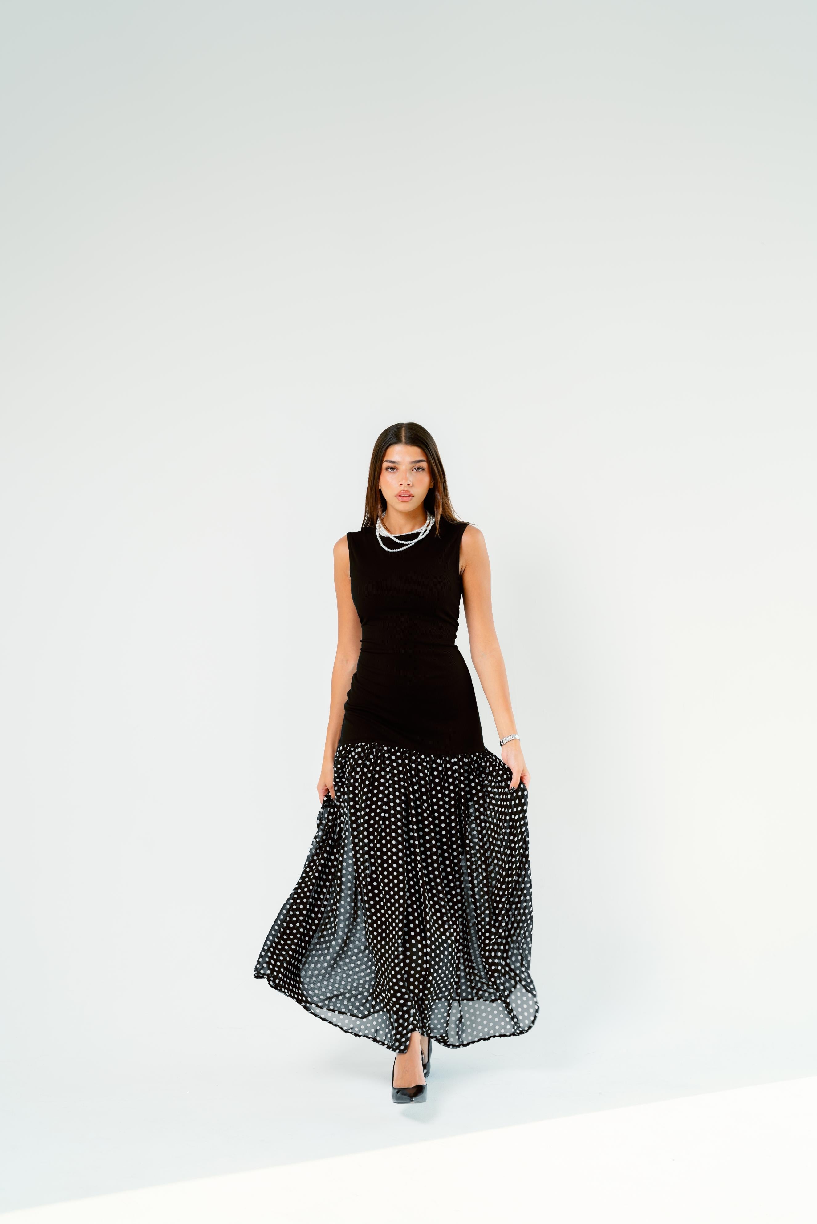 Polka dots dress sleeveless