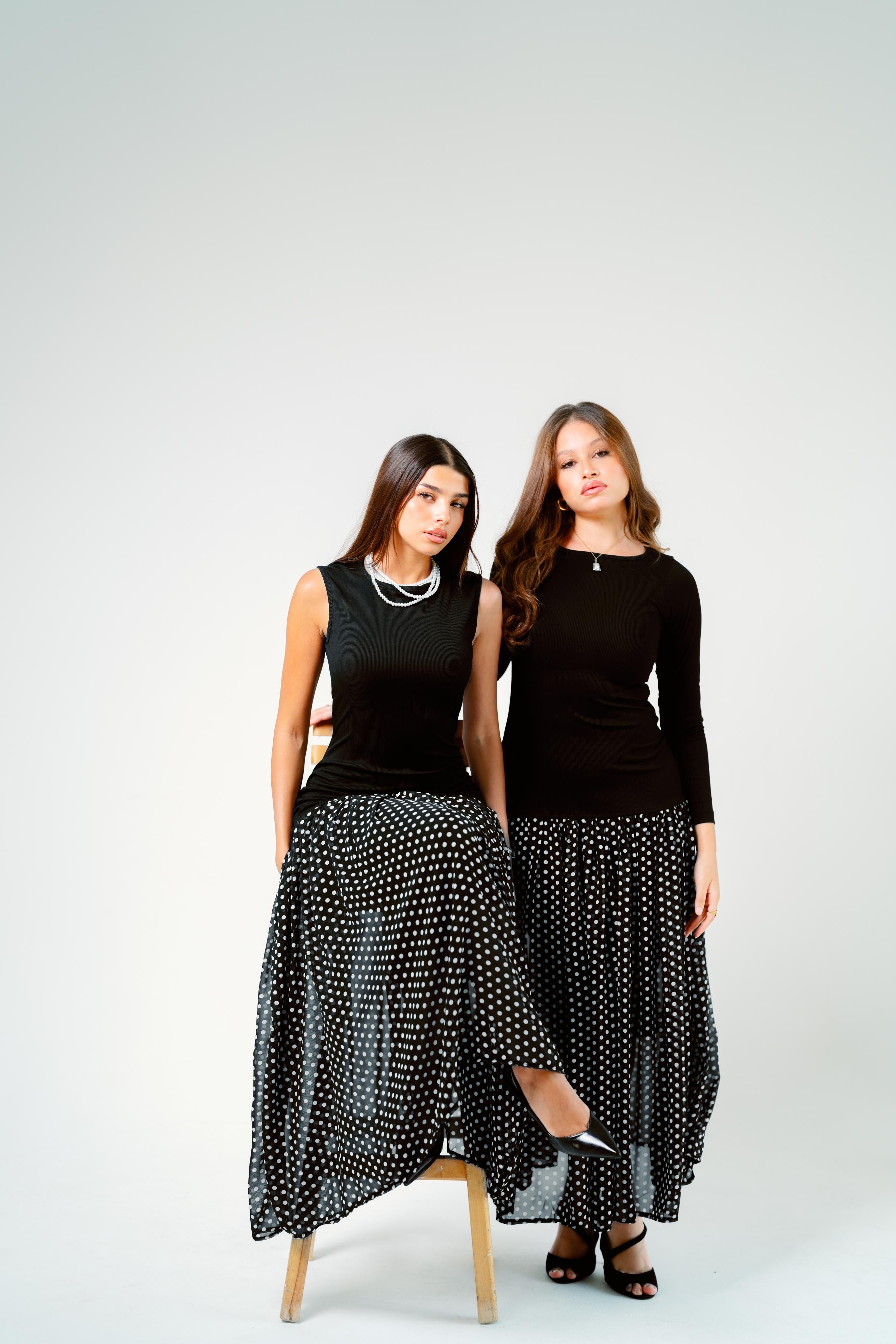 Polka dots dress full sleeve