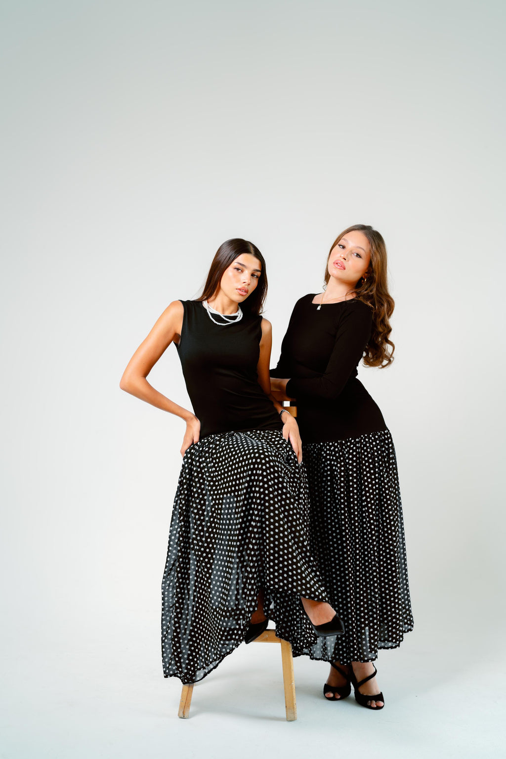 Polka dots dress sleeveless