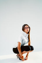 Offwhite mandarin collar blouse