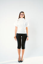 Offwhite mandarin collar blouse