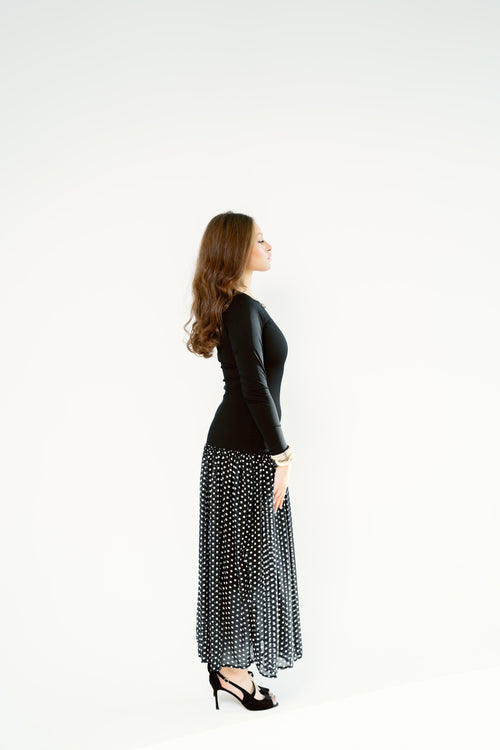 Polka dots dress full sleeve