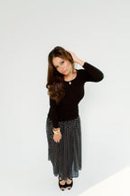 Polka dots dress full sleeve